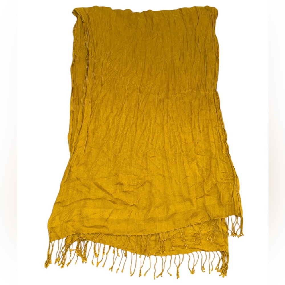 Old Navy Yellow Lightweight Fringe Scarf